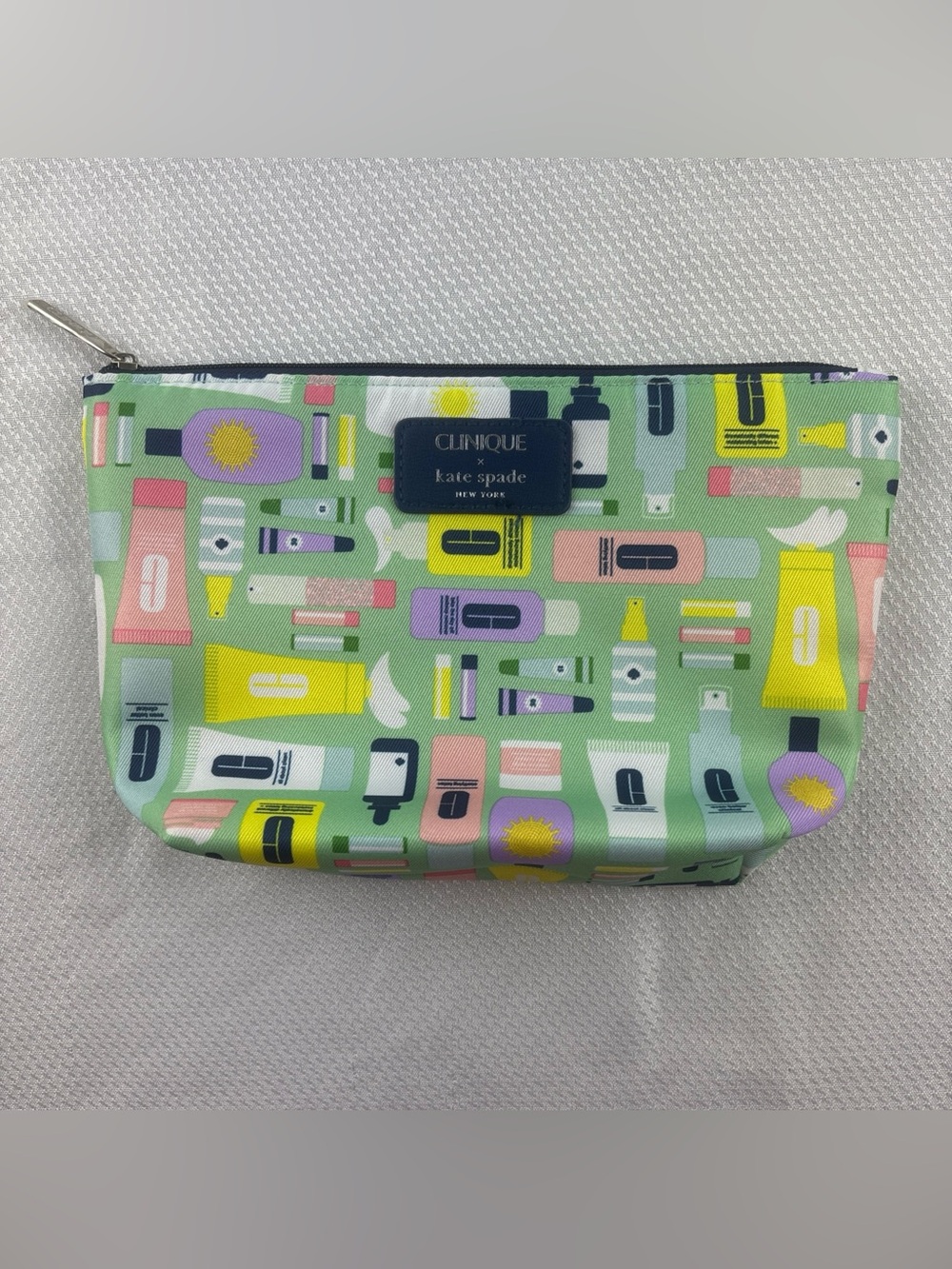 Clinique x Kate Spade New York Makeup Pouch Toiletries Colorful Zip Up Case